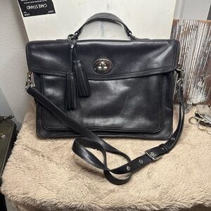 Coach Black Leather Briefcase